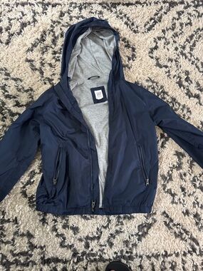 GAP Navy Hooded Jacket with Grey Lining